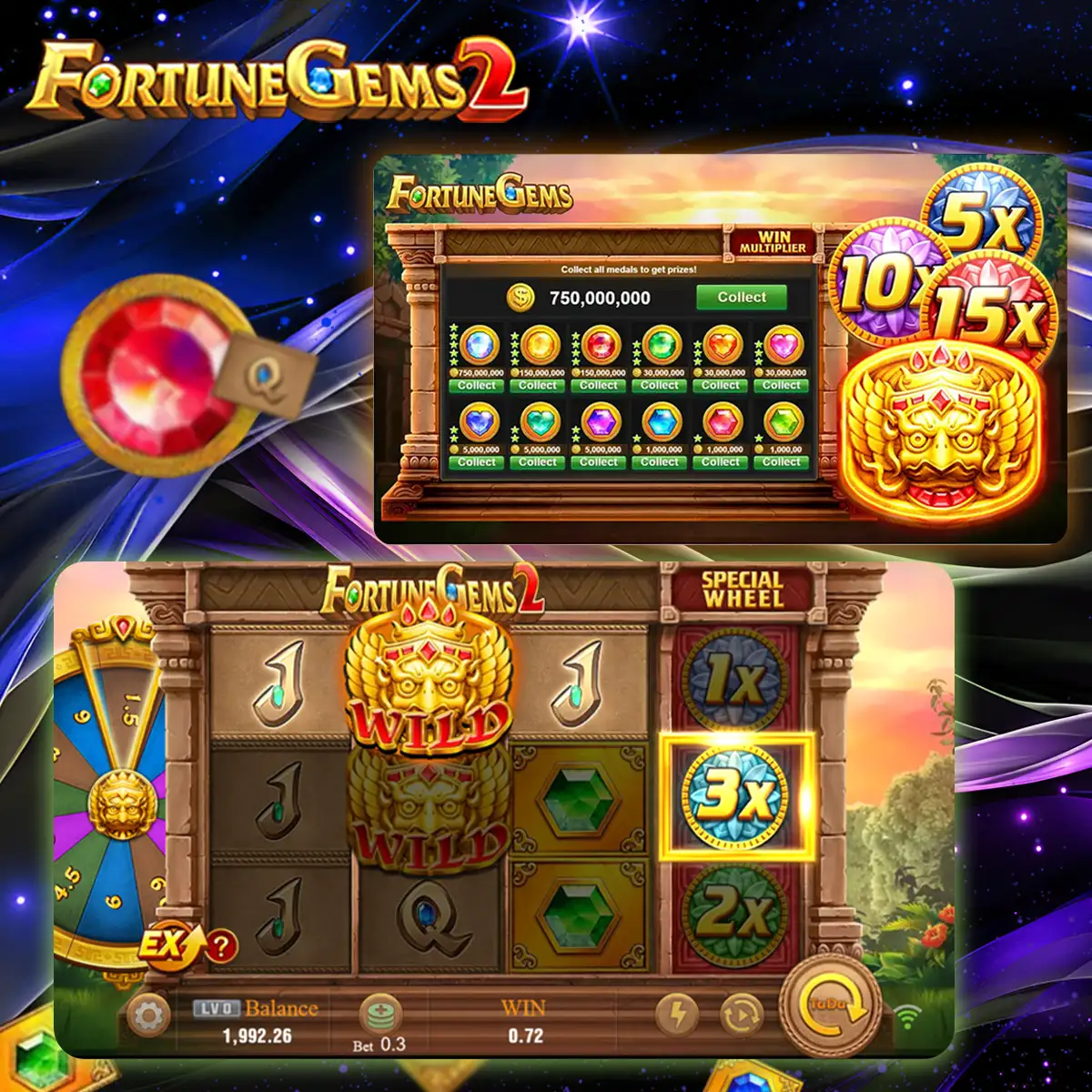 Gameplay of Fortune Gems 2