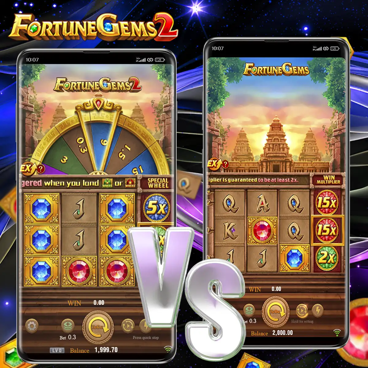 Fortune Gems 2 vs. Fortune Gems.