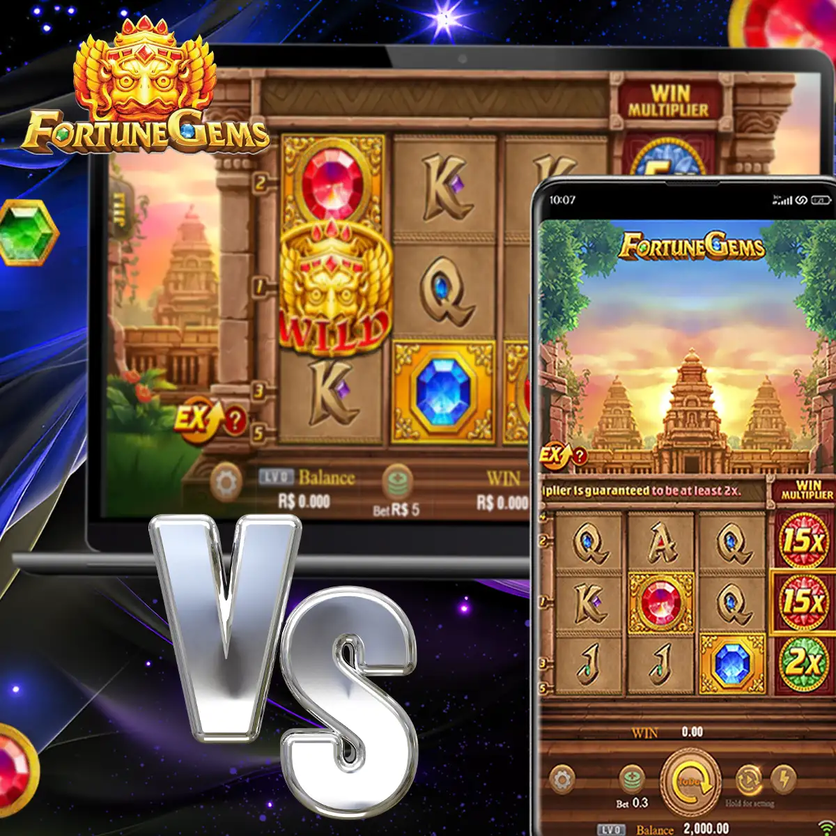 Game Fortune gems apps vs. sites