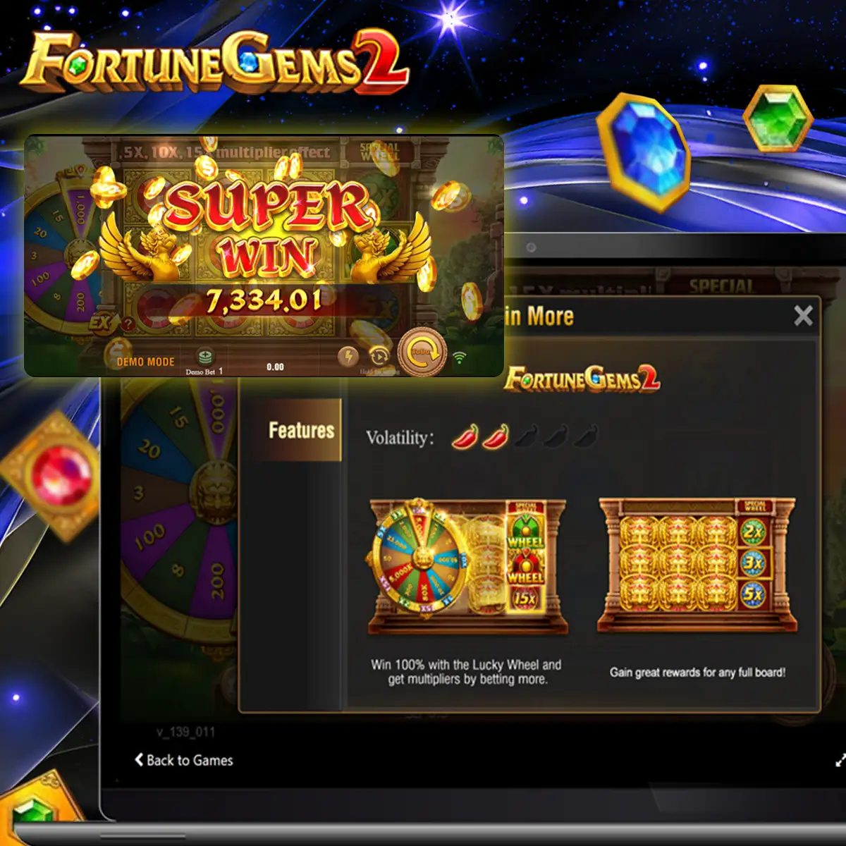 What is the purpose of the game Fortune Gems 2?